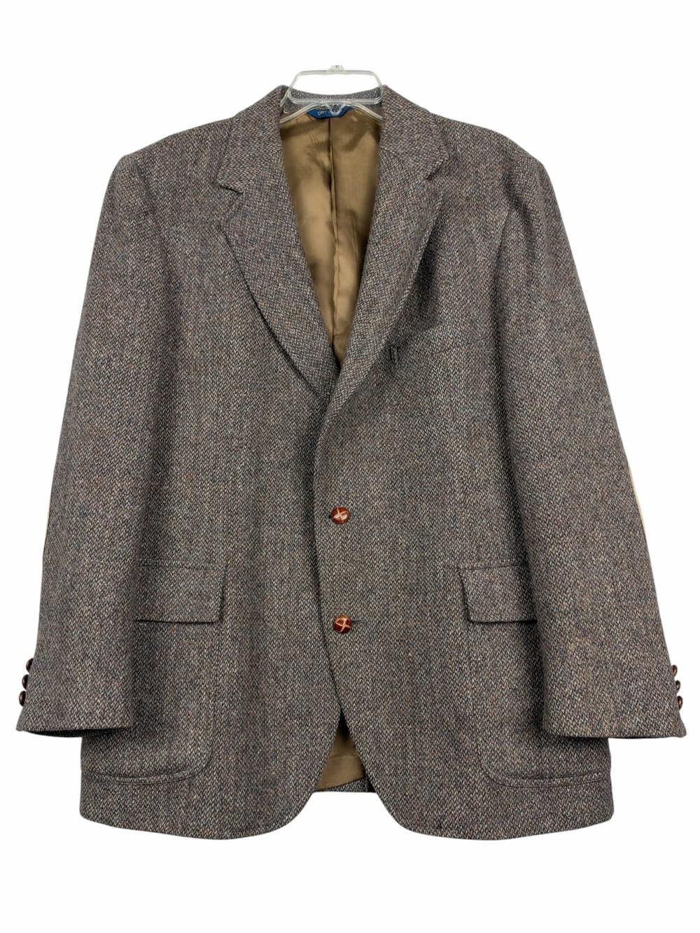 Pendleton Wool Textured Tweed Button Suede Elbow Blazer Jacket
